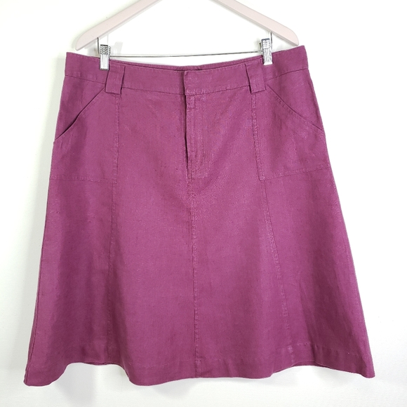 Eddie Bauer Dresses & Skirts - Eddie Bauer Linen A Line Berry Skirt 16